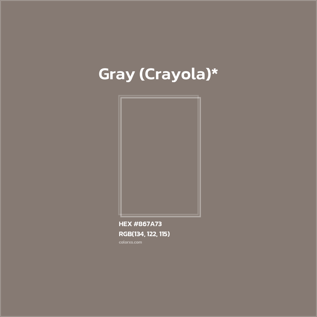 HEX #867A73 Color Name, Color Code, Palettes, Similar Paints, Images