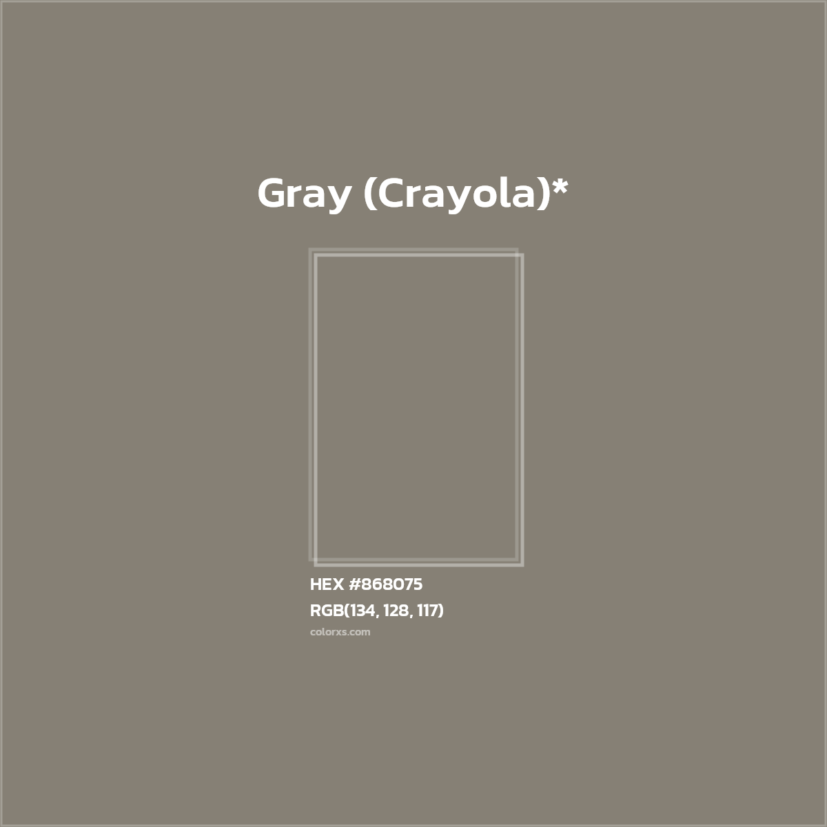 HEX #868075 Color Name, Color Code, Palettes, Similar Paints, Images