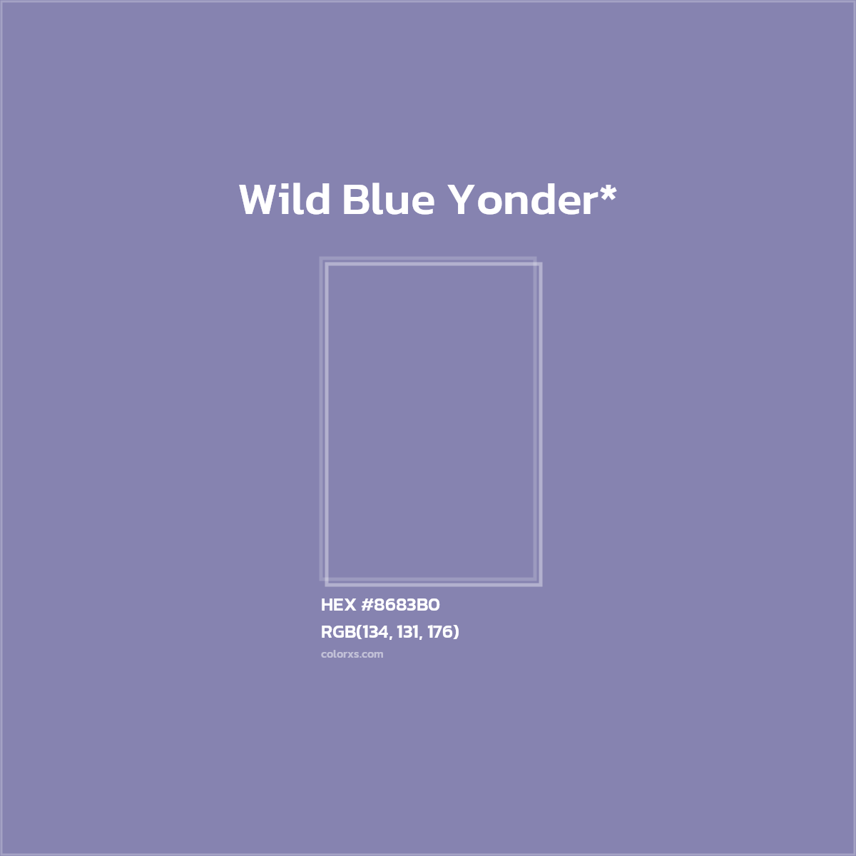 HEX #8683B0 Color Name, Color Code, Palettes, Similar Paints, Images