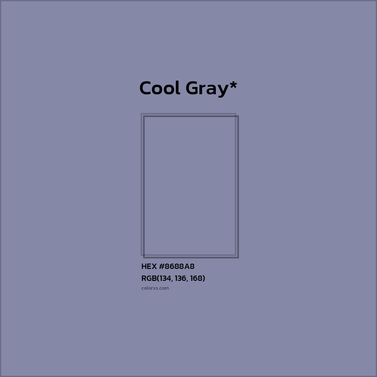 HEX #8688A8 Color Name, Color Code, Palettes, Similar Paints, Images