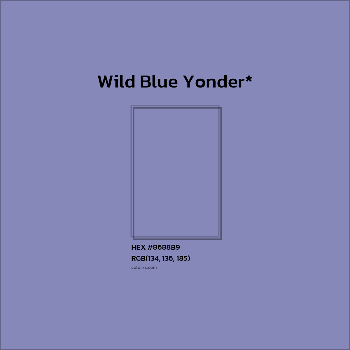 HEX #8688B9 Color Name, Color Code, Palettes, Similar Paints, Images