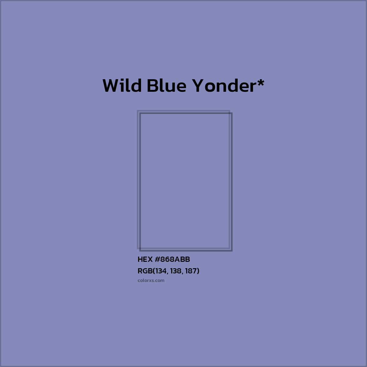 HEX #868ABB Color Name, Color Code, Palettes, Similar Paints, Images