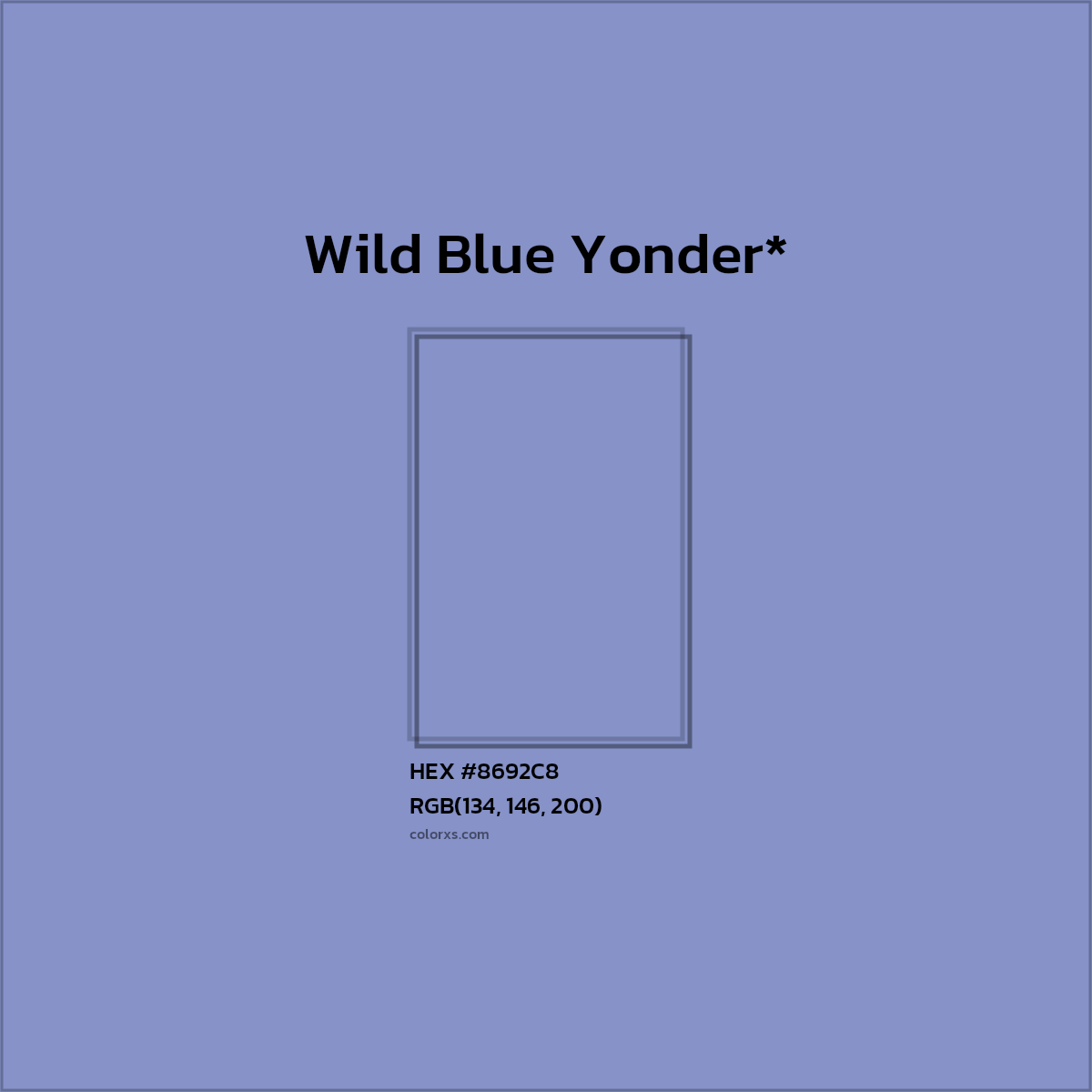 HEX #8692C8 Color Name, Color Code, Palettes, Similar Paints, Images