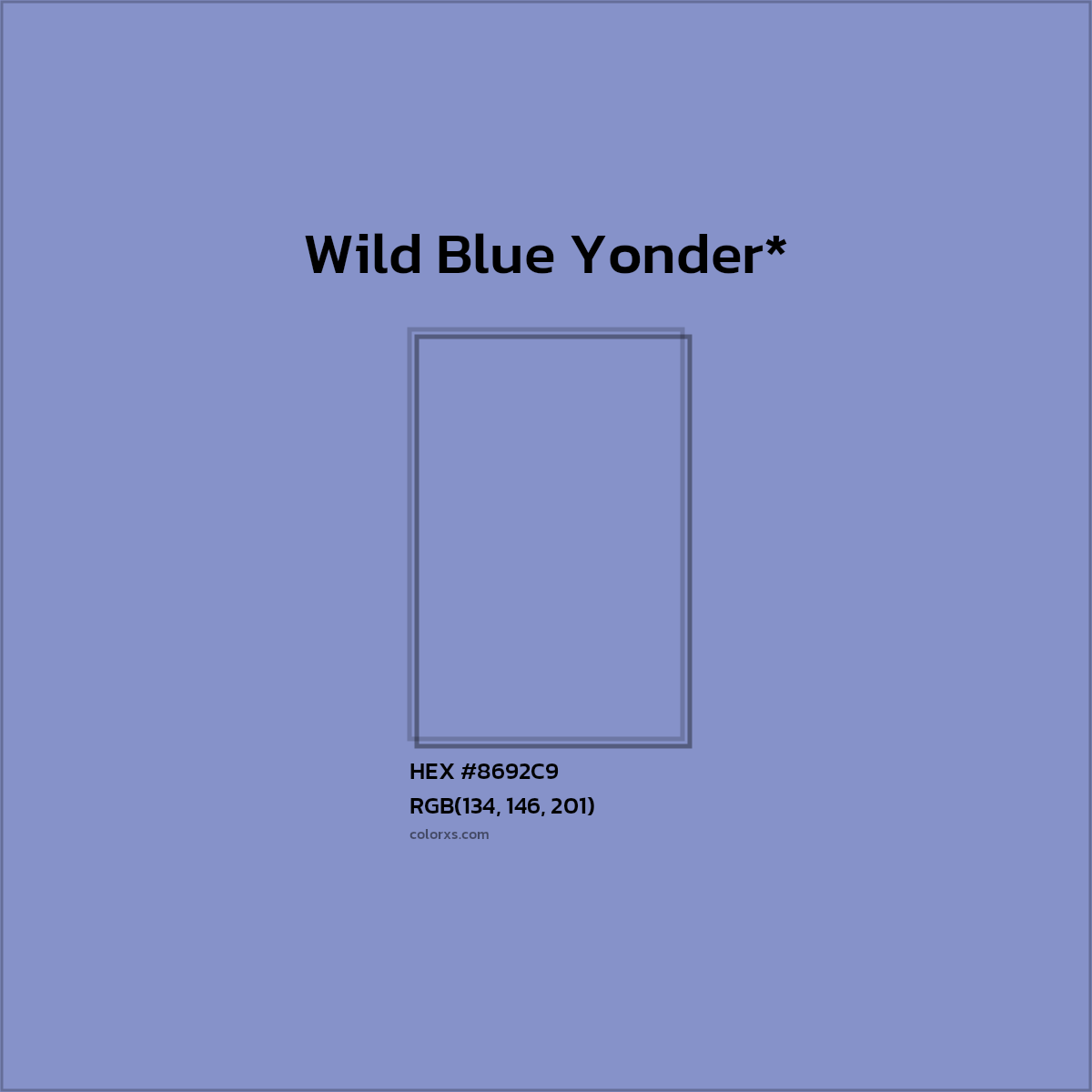 HEX #8692C9 Color Name, Color Code, Palettes, Similar Paints, Images