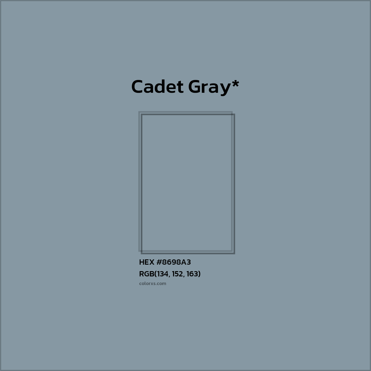 HEX #8698A3 Color Name, Color Code, Palettes, Similar Paints, Images