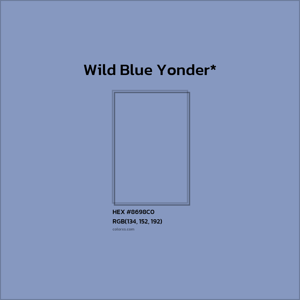 HEX #8698C0 Color Name, Color Code, Palettes, Similar Paints, Images
