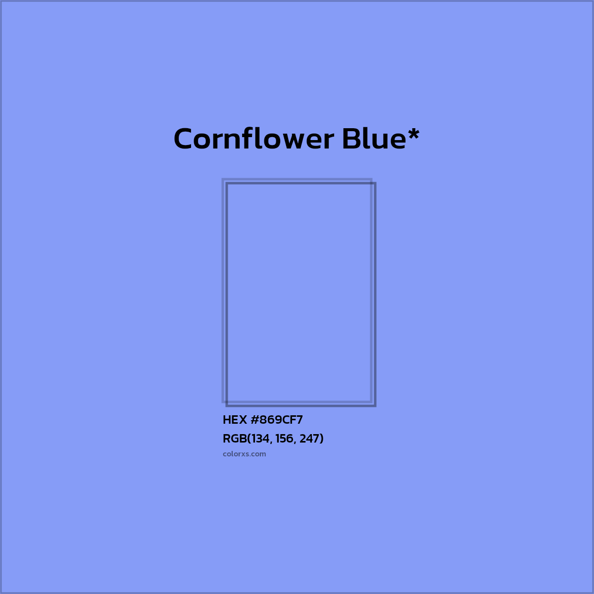 HEX #869CF7 Color Name, Color Code, Palettes, Similar Paints, Images