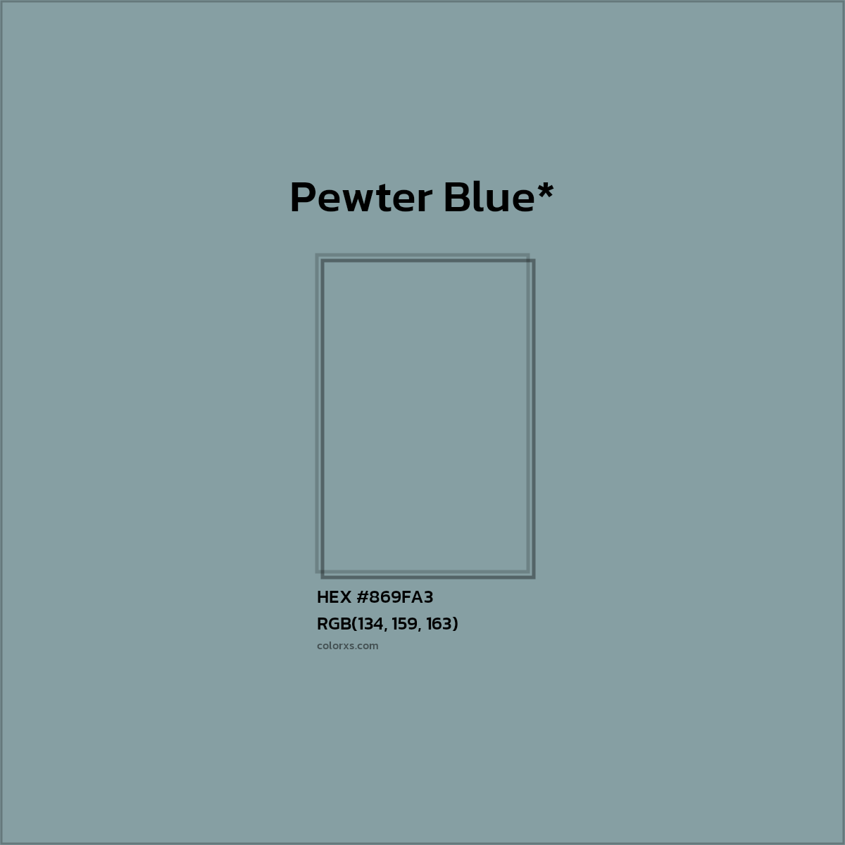 HEX #869FA3 Color Name, Color Code, Palettes, Similar Paints, Images