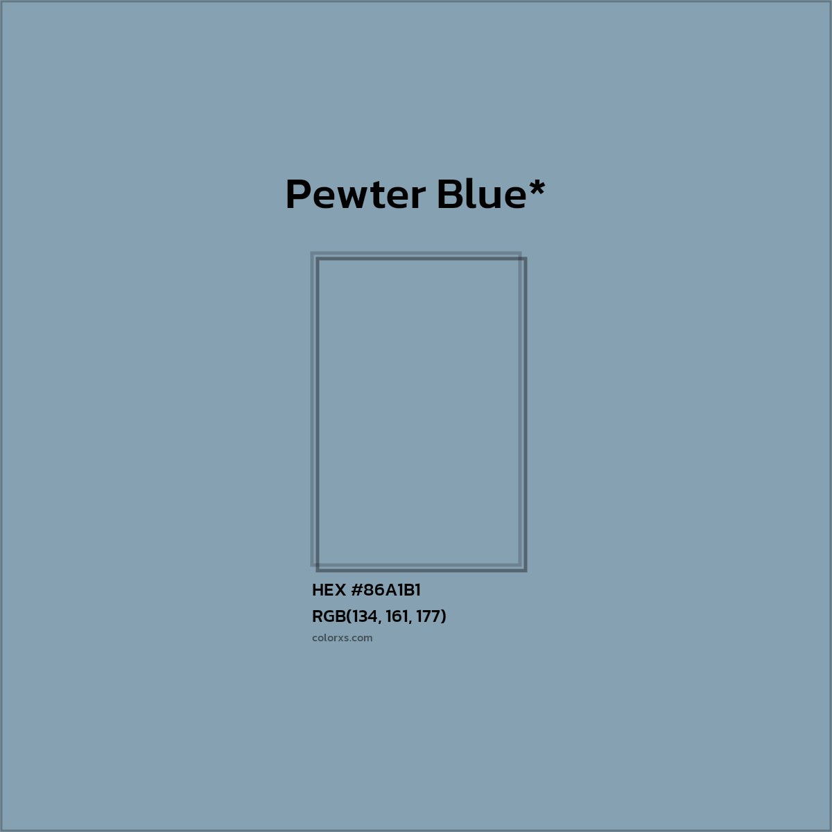 HEX #86A1B1 Color Name, Color Code, Palettes, Similar Paints, Images