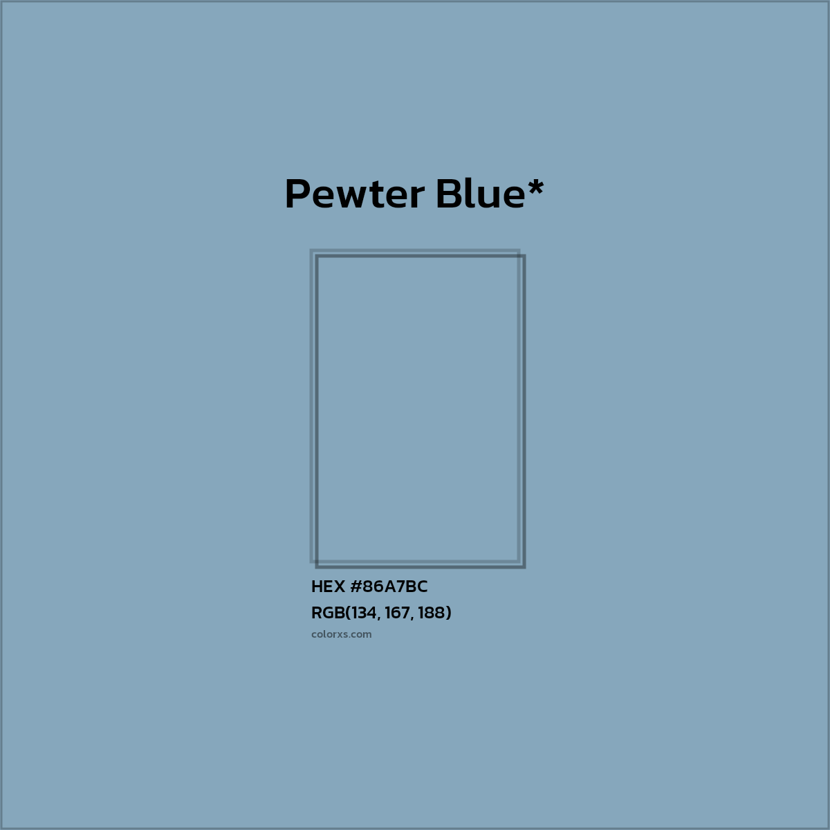 HEX #86A7BC Color Name, Color Code, Palettes, Similar Paints, Images
