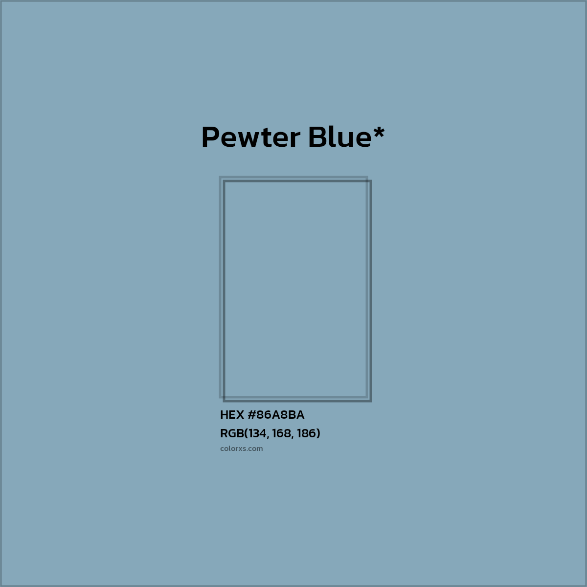 HEX #86A8BA Color Name, Color Code, Palettes, Similar Paints, Images