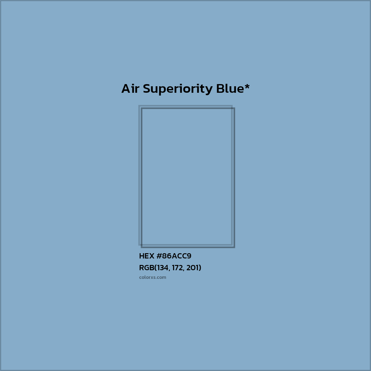 HEX #86ACC9 Color Name, Color Code, Palettes, Similar Paints, Images