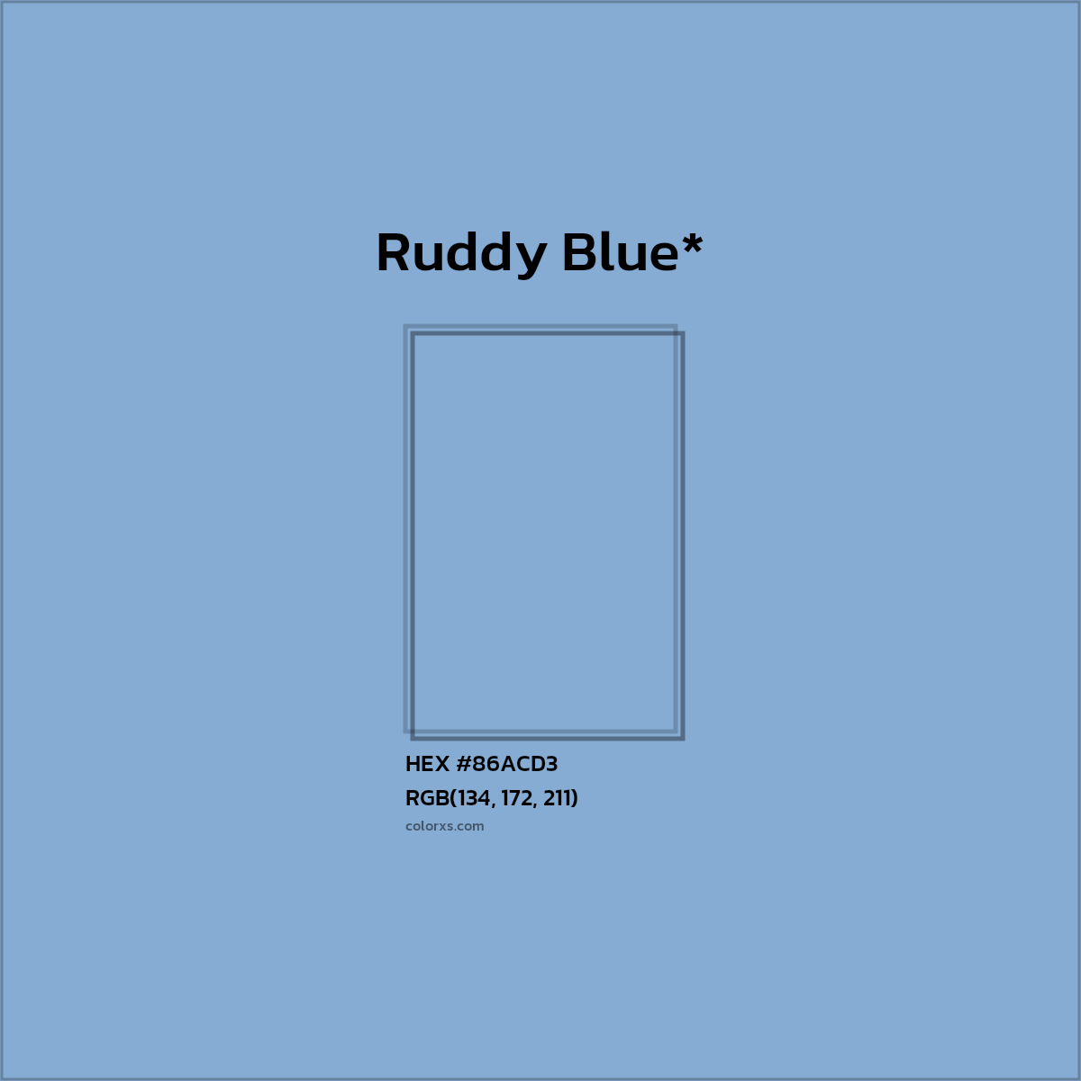 HEX #86ACD3 Color Name, Color Code, Palettes, Similar Paints, Images
