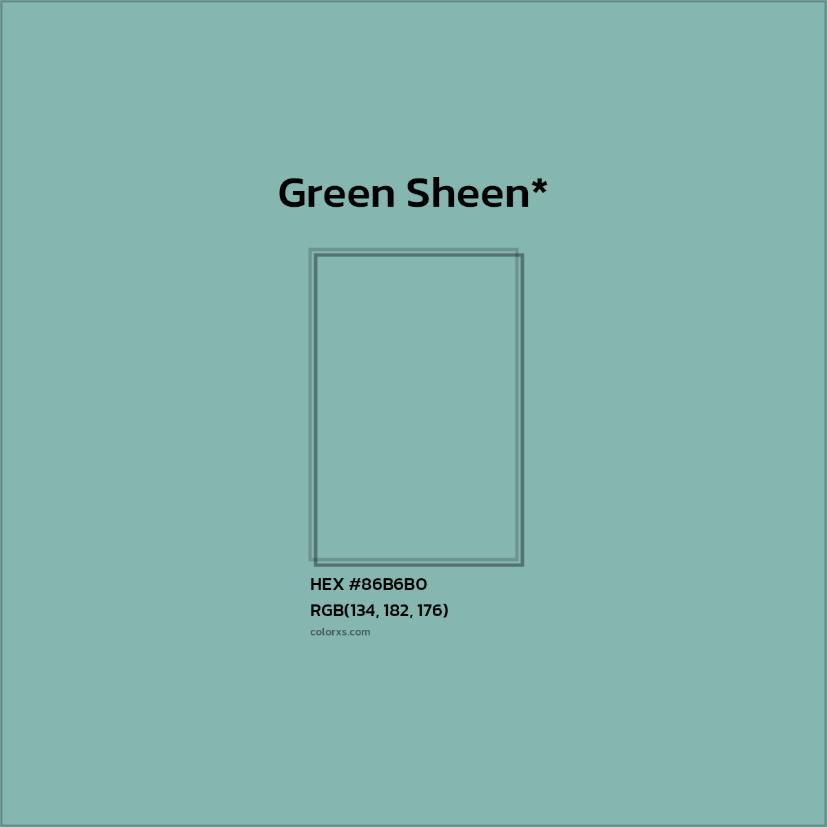 HEX #86B6B0 Color Name, Color Code, Palettes, Similar Paints, Images