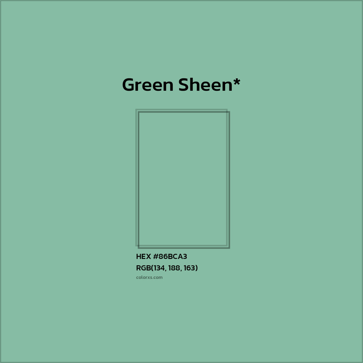 HEX #86BCA3 Color Name, Color Code, Palettes, Similar Paints, Images
