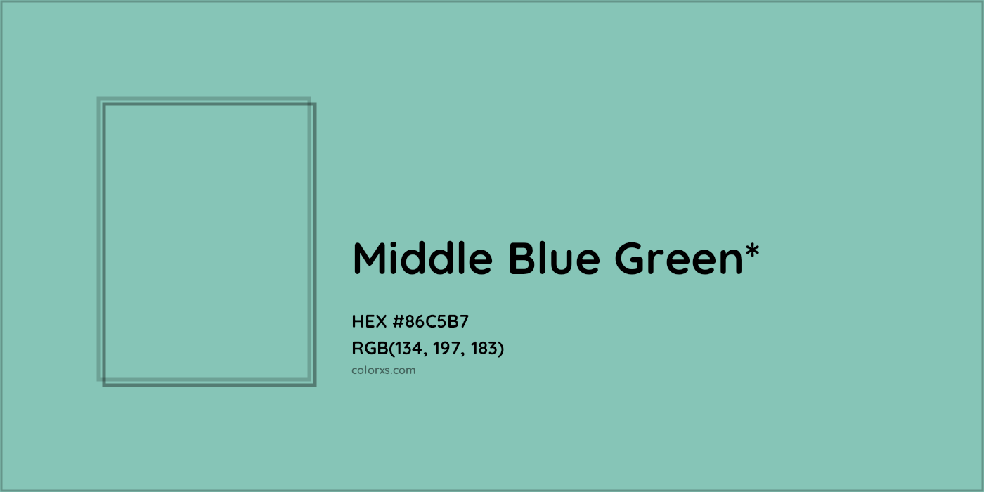 HEX #86C5B7 Color Name, Color Code, Palettes, Similar Paints, Images