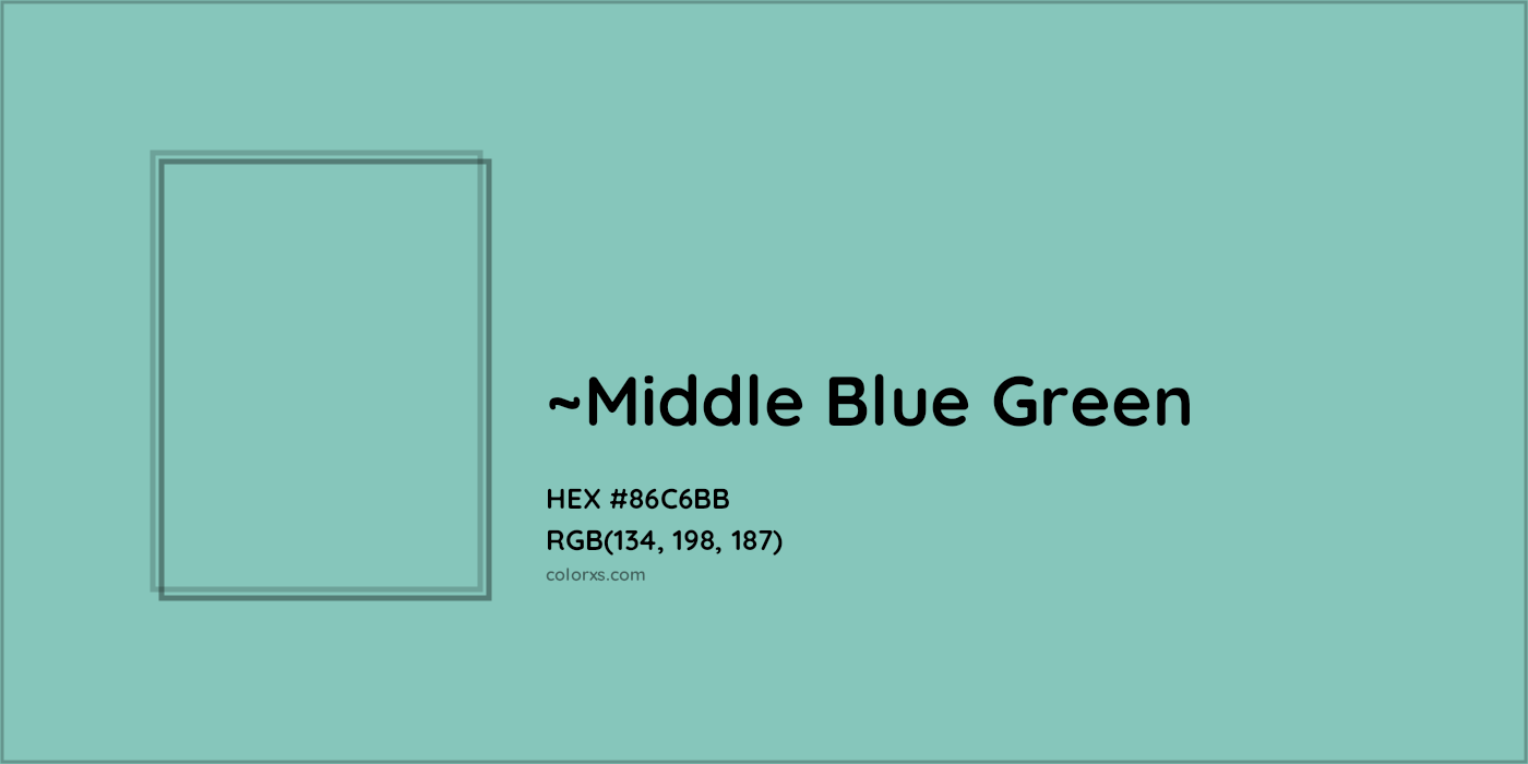 HEX #86C6BB Color Name, Color Code, Palettes, Similar Paints, Images