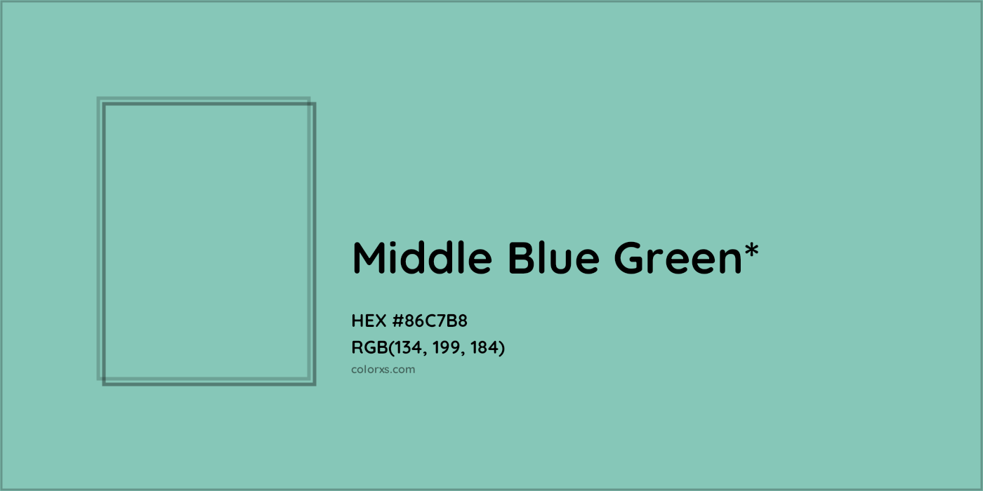 HEX #86C7B8 Color Name, Color Code, Palettes, Similar Paints, Images