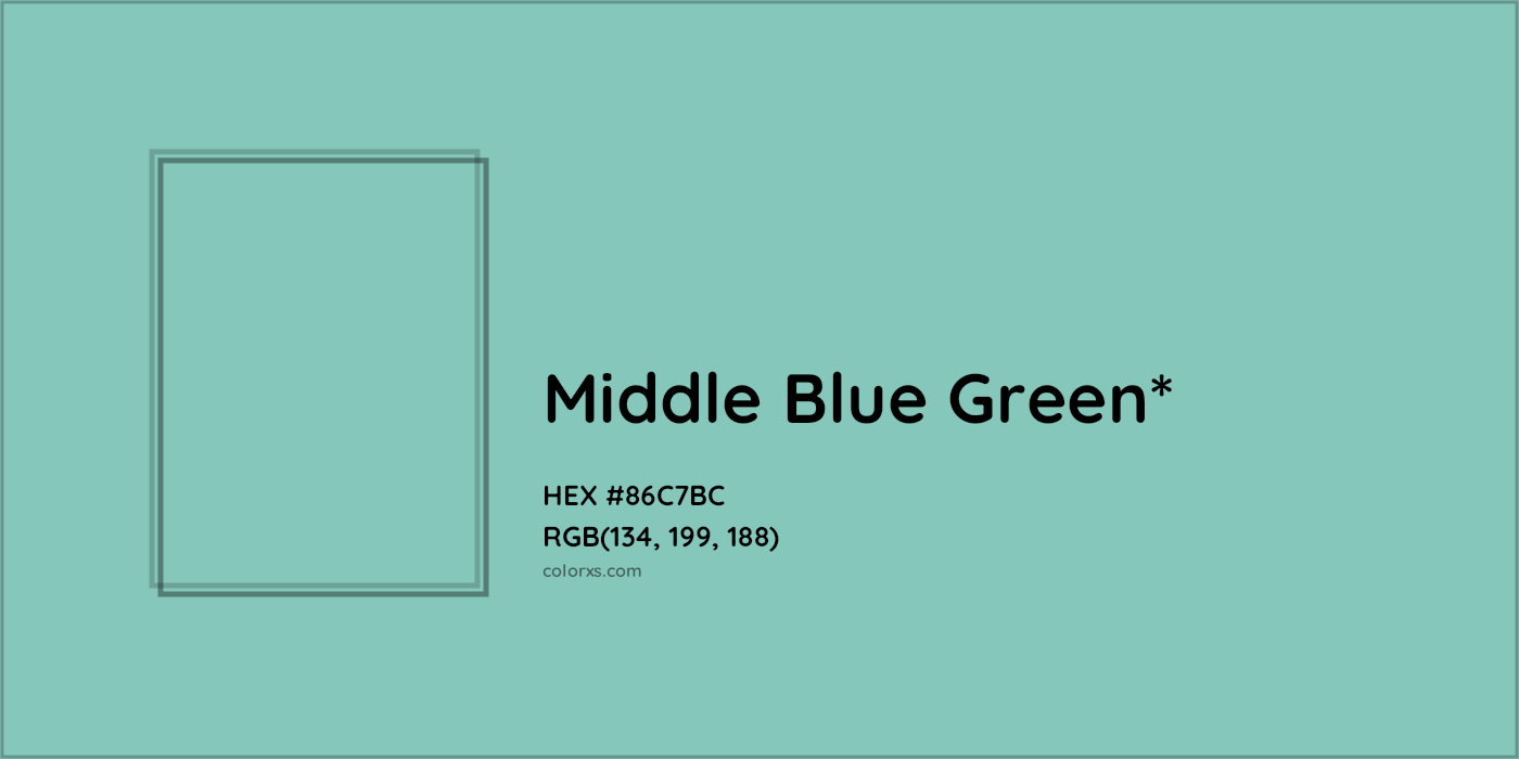 HEX #86C7BC Color Name, Color Code, Palettes, Similar Paints, Images