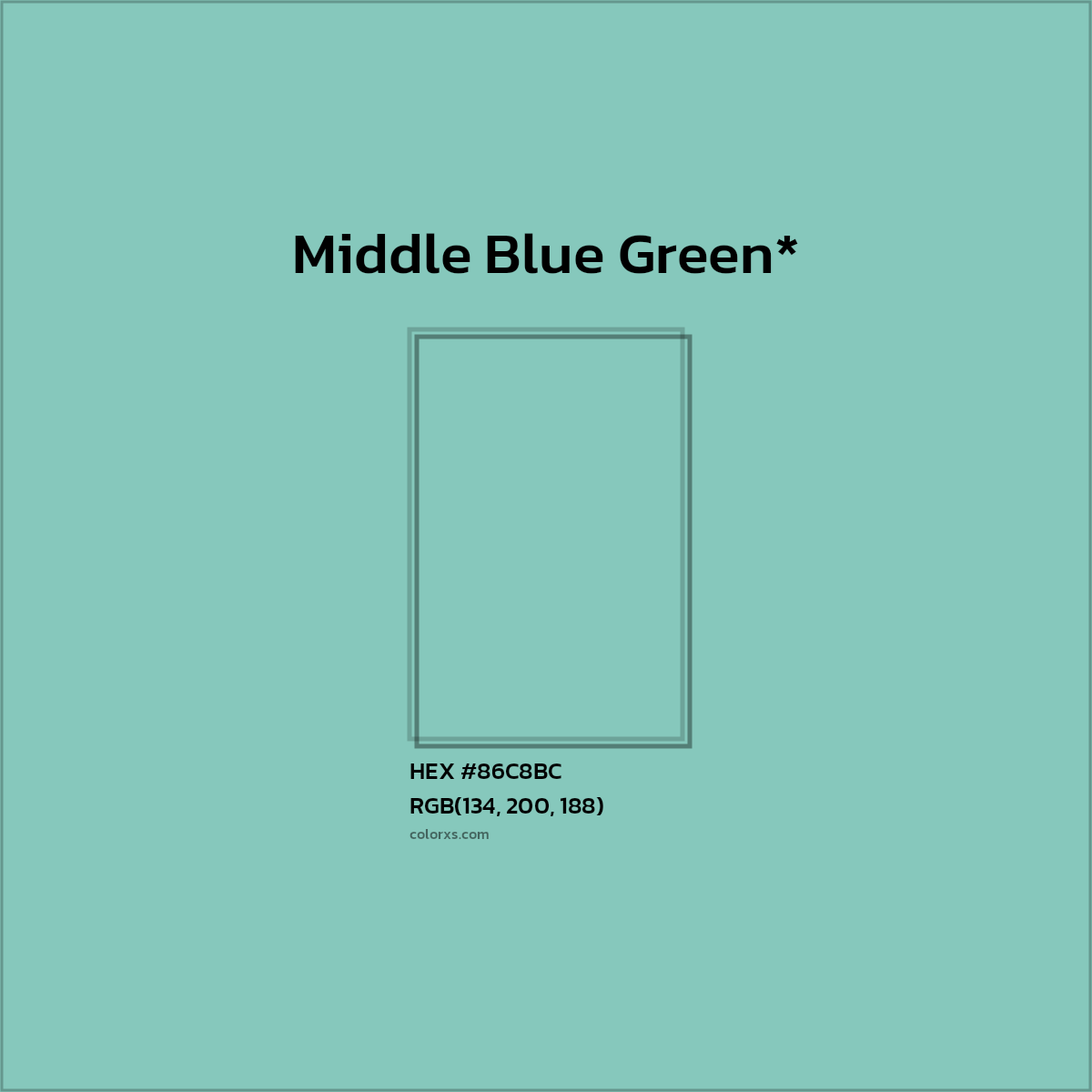 HEX #86C8BC Color Name, Color Code, Palettes, Similar Paints, Images