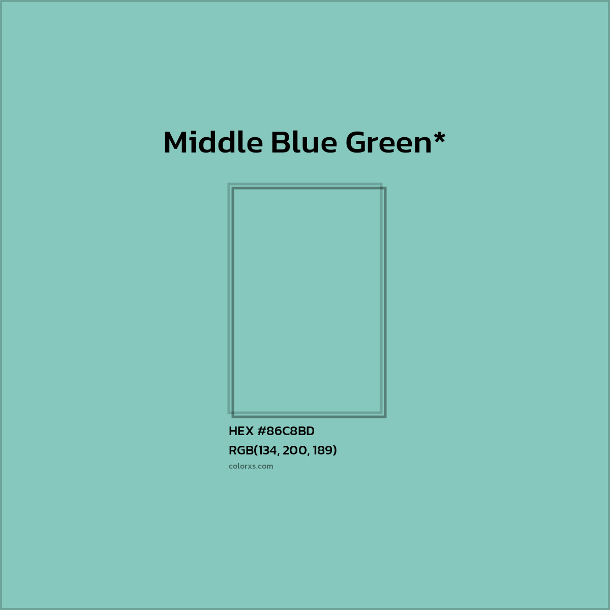 HEX #86C8BD Color Name, Color Code, Palettes, Similar Paints, Images