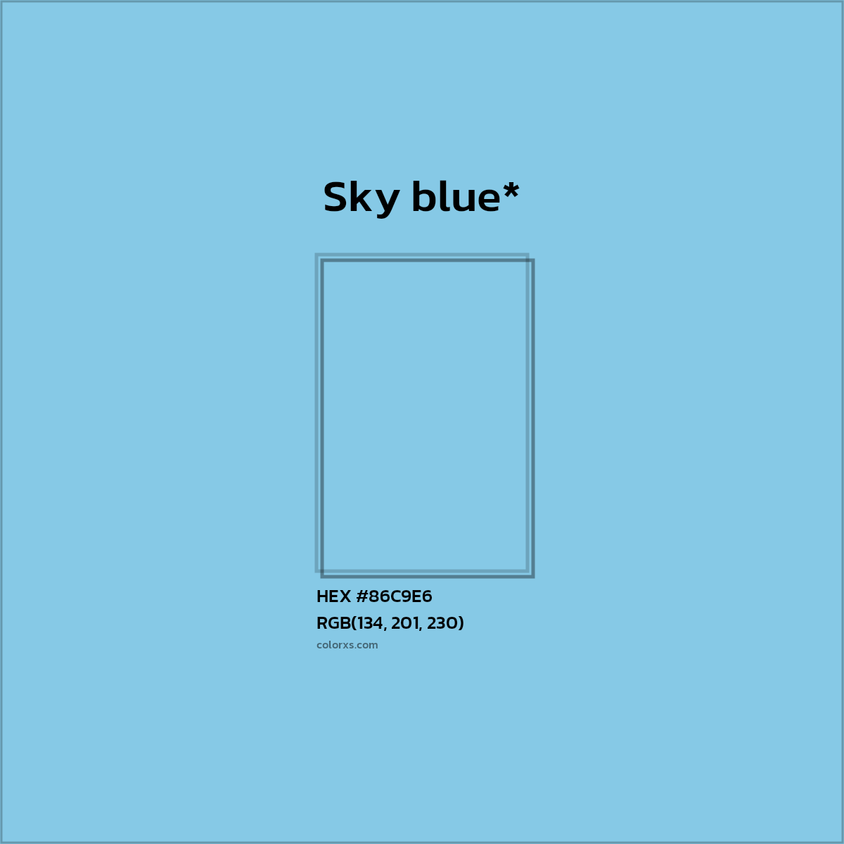 HEX #86C9E6 Color Name, Color Code, Palettes, Similar Paints, Images