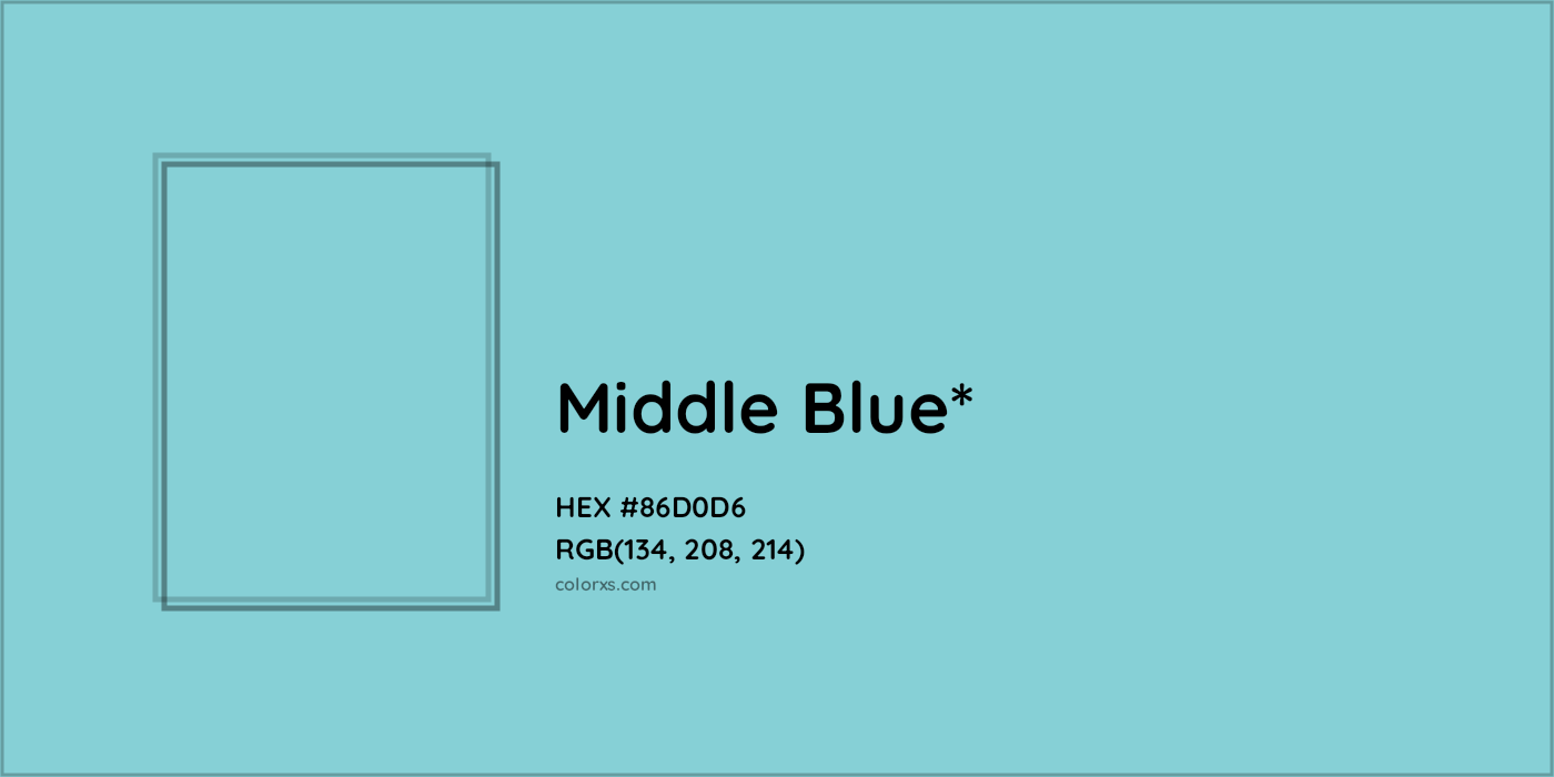 HEX #86D0D6 Color Name, Color Code, Palettes, Similar Paints, Images