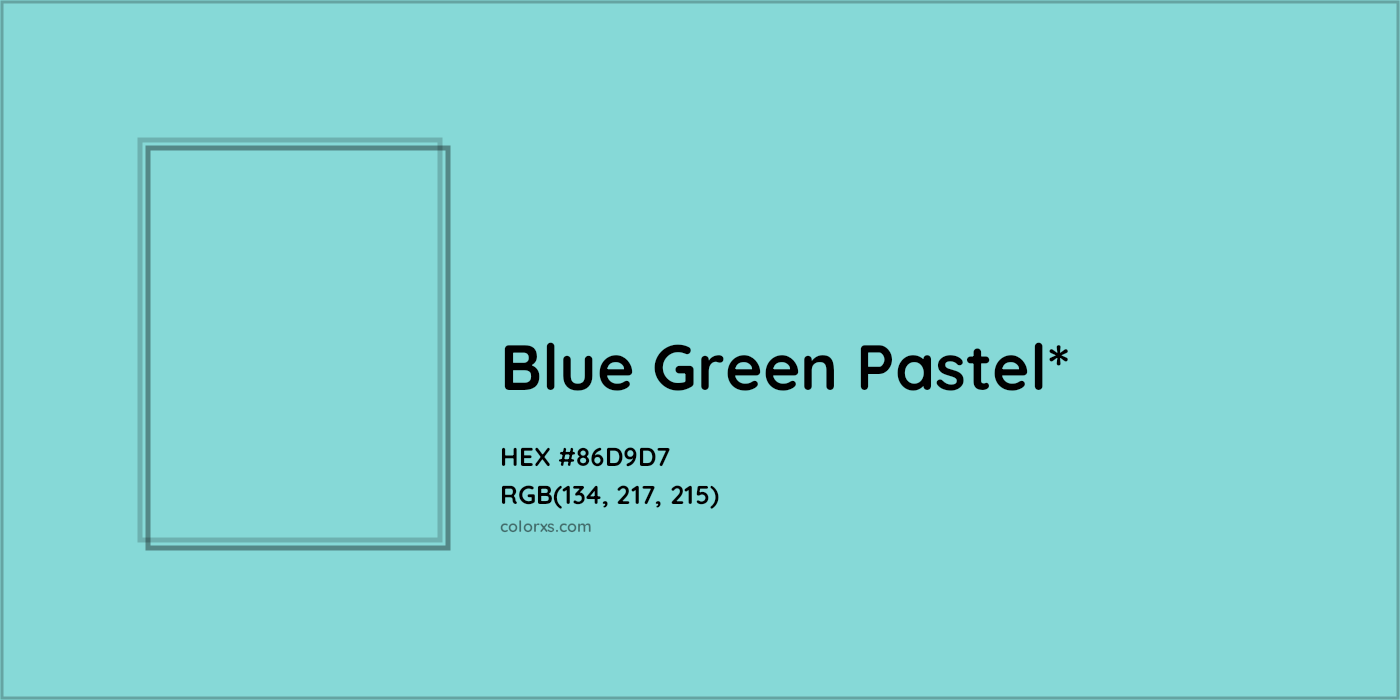 HEX #86D9D7 Color Name, Color Code, Palettes, Similar Paints, Images