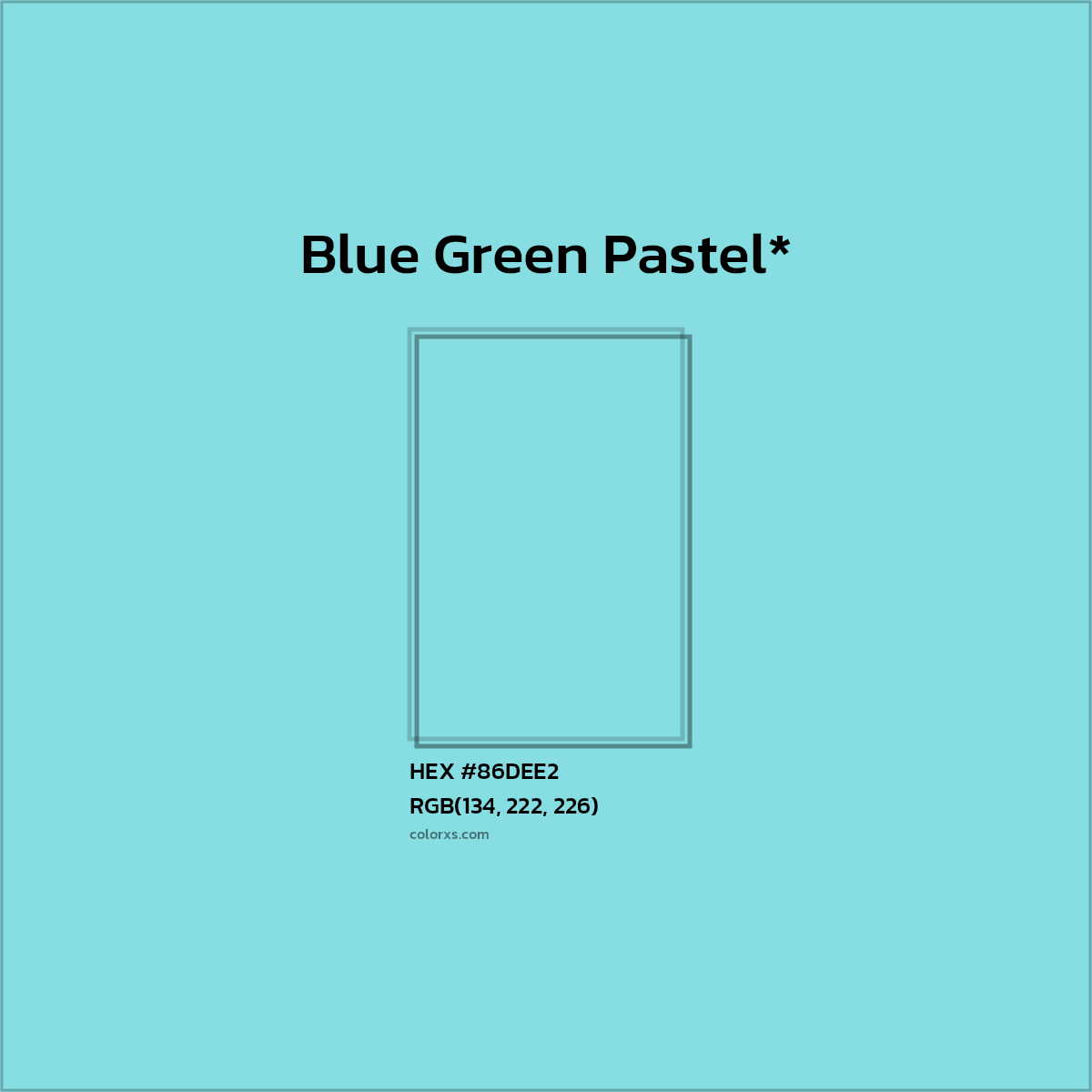 HEX #86DEE2 Color Name, Color Code, Palettes, Similar Paints, Images
