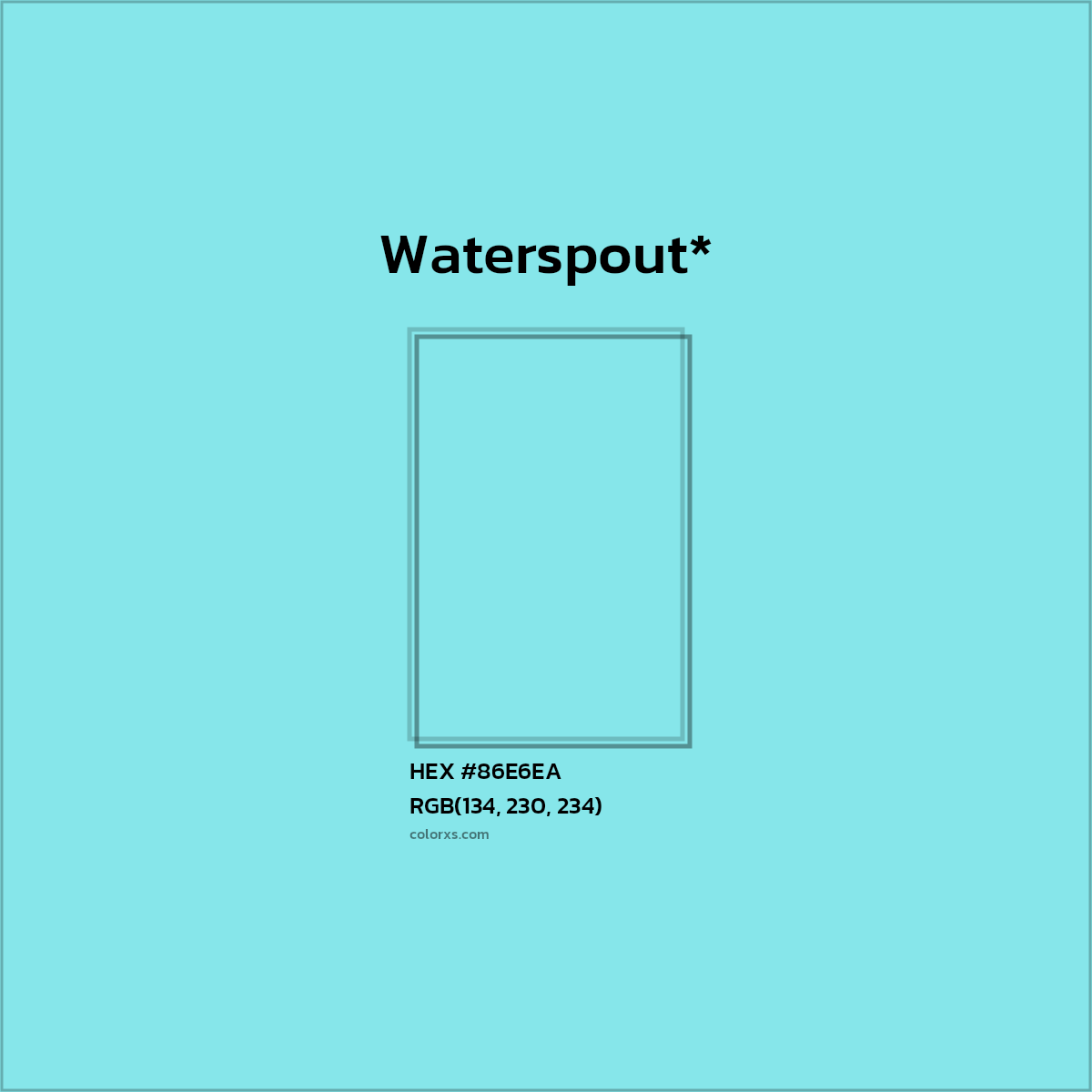 HEX #86E6EA Color Name, Color Code, Palettes, Similar Paints, Images