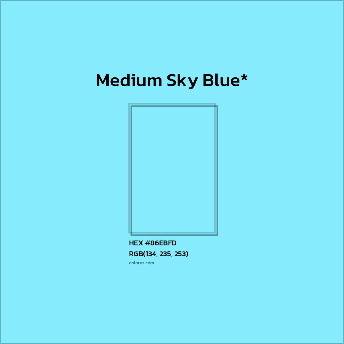 HEX #86EBFD Color Name, Color Code, Palettes, Similar Paints, Images