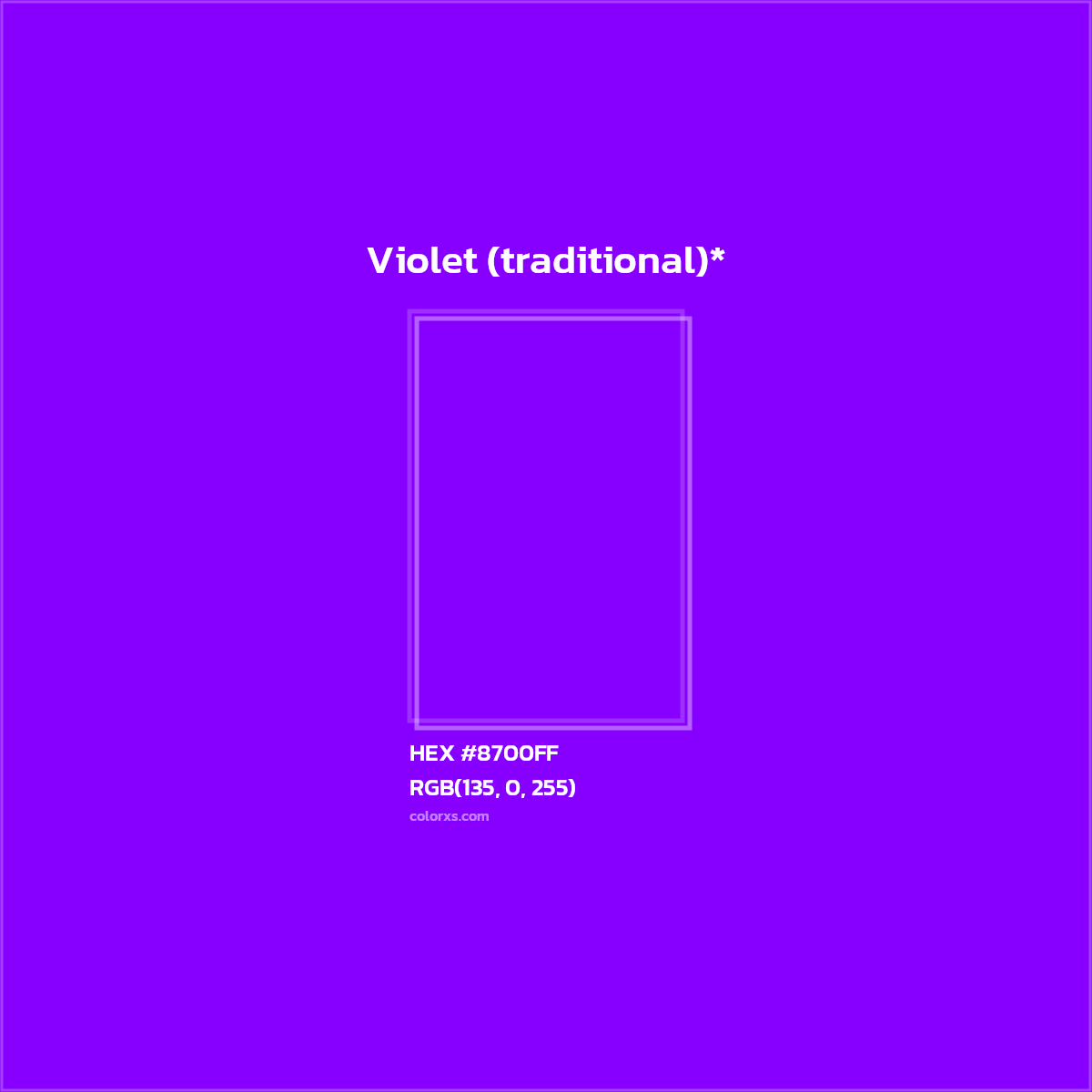 HEX #8700FF Color Name, Color Code, Palettes, Similar Paints, Images
