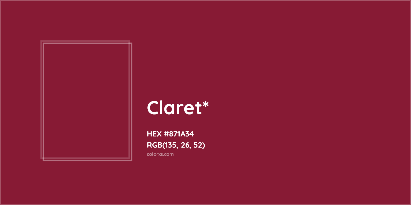 HEX #871A34 Color Name, Color Code, Palettes, Similar Paints, Images