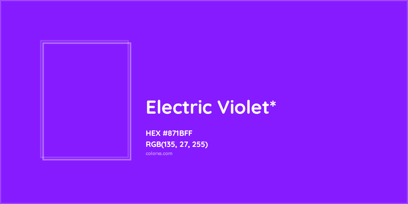 HEX #871BFF Color Name, Color Code, Palettes, Similar Paints, Images