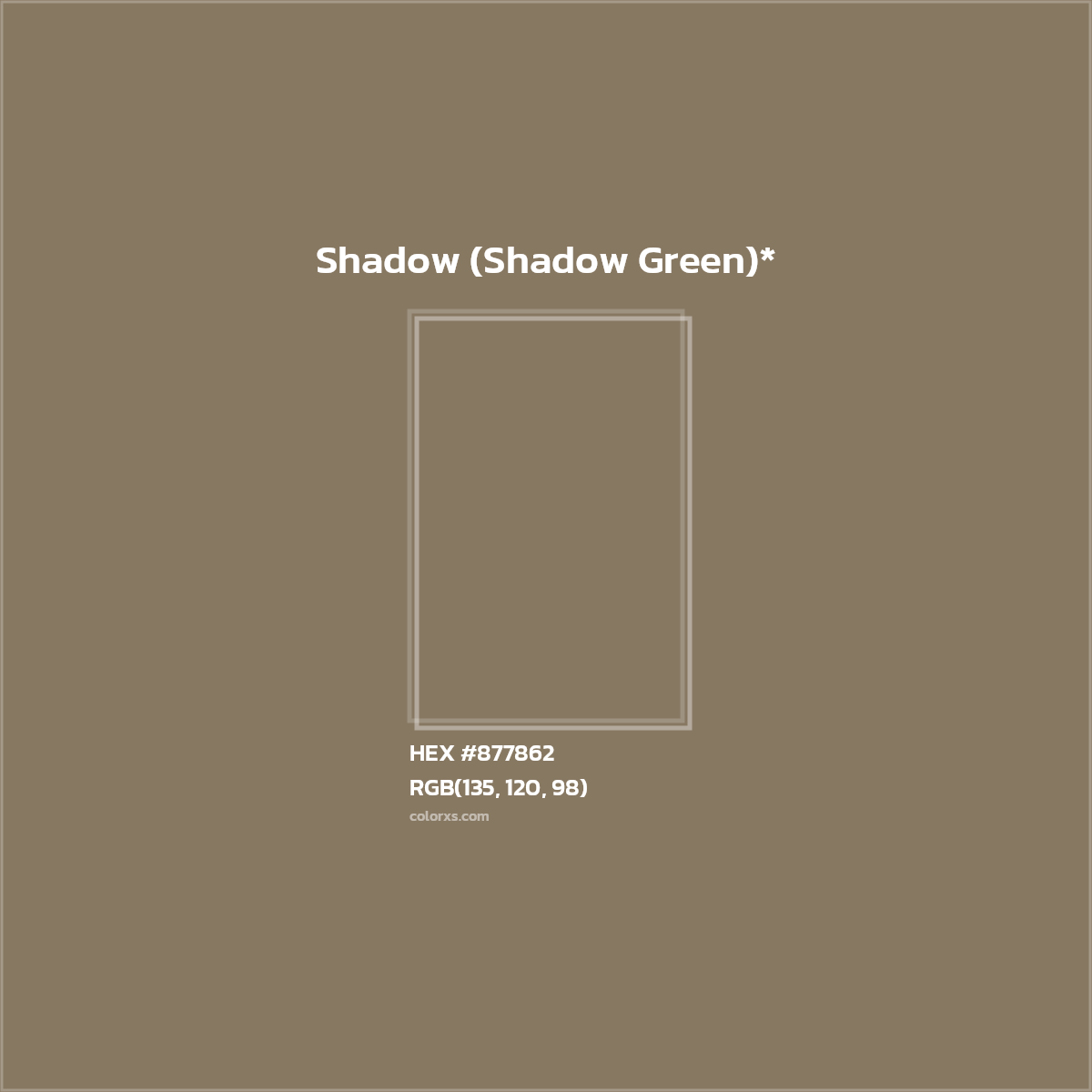 HEX #877862 Color Name, Color Code, Palettes, Similar Paints, Images