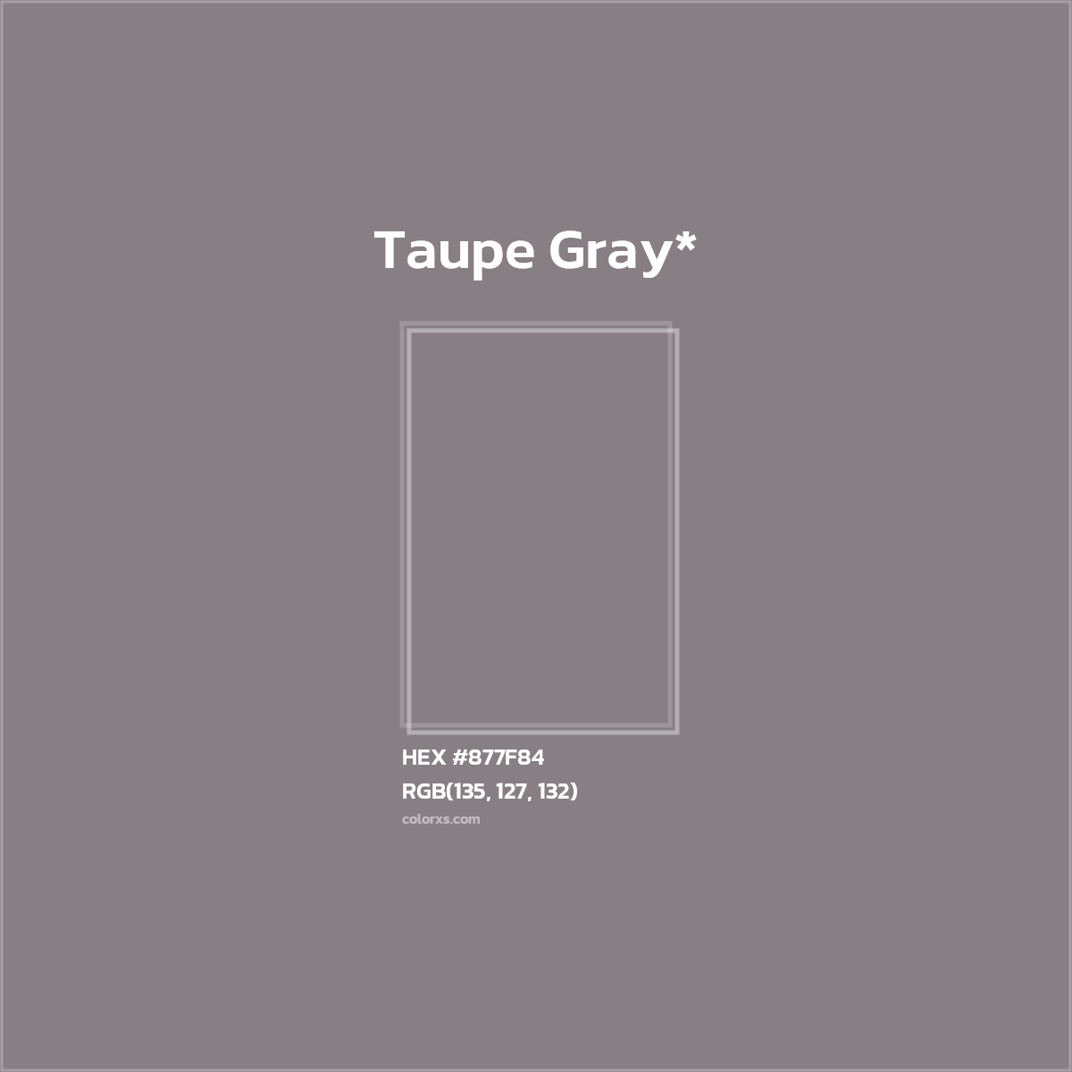 HEX #877F84 Color Name, Color Code, Palettes, Similar Paints, Images