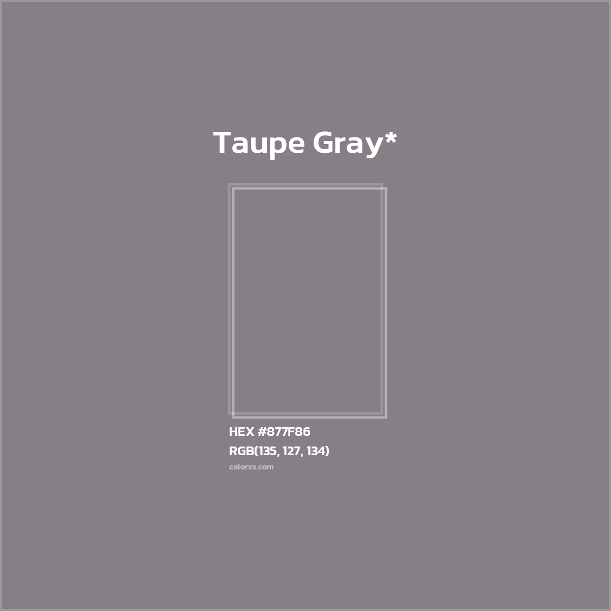 HEX #877F86 Color Name, Color Code, Palettes, Similar Paints, Images