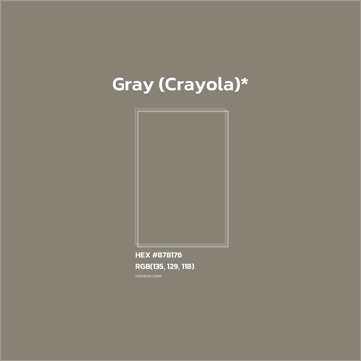 HEX #878176 Color Name, Color Code, Palettes, Similar Paints, Images
