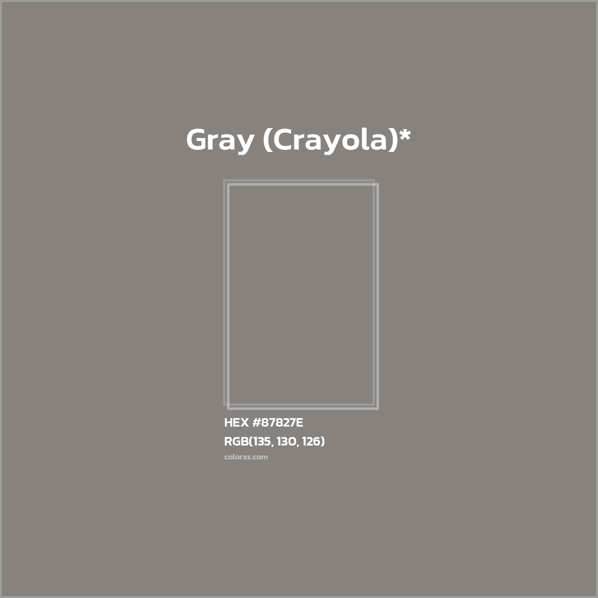 HEX #87827E Color Name, Color Code, Palettes, Similar Paints, Images