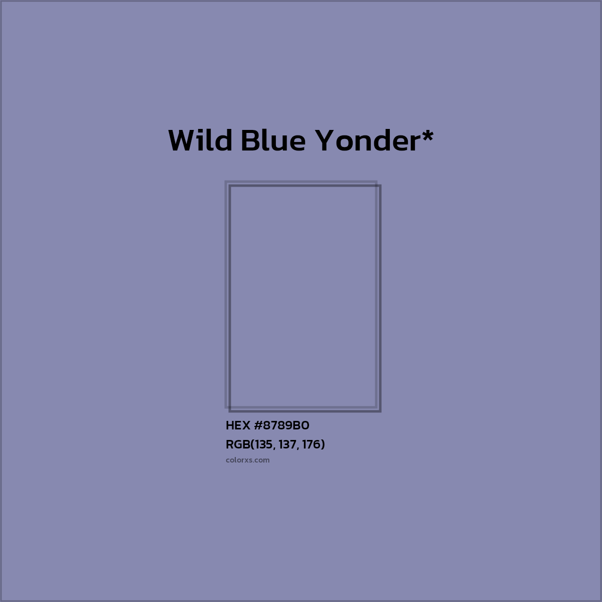 HEX #8789B0 Color Name, Color Code, Palettes, Similar Paints, Images