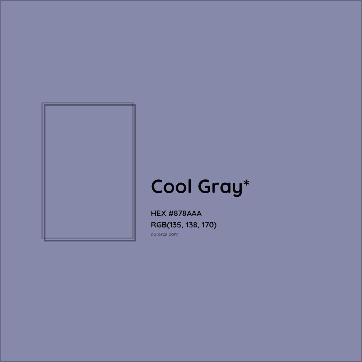 HEX #878AAA Color Name, Color Code, Palettes, Similar Paints, Images