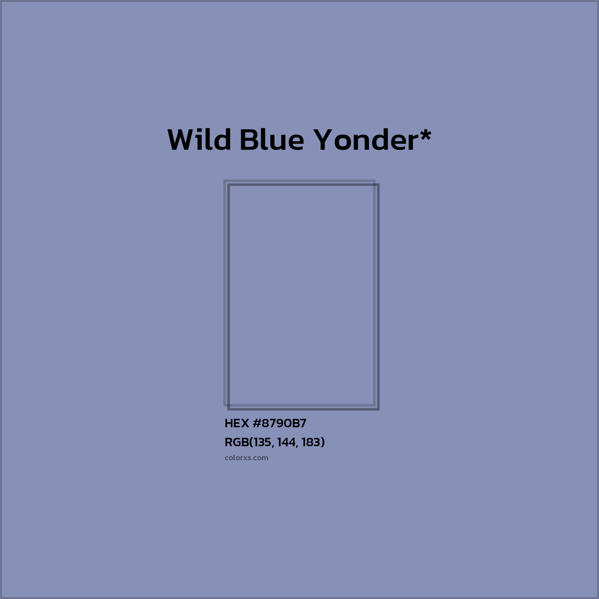 HEX #8790B7 Color Name, Color Code, Palettes, Similar Paints, Images