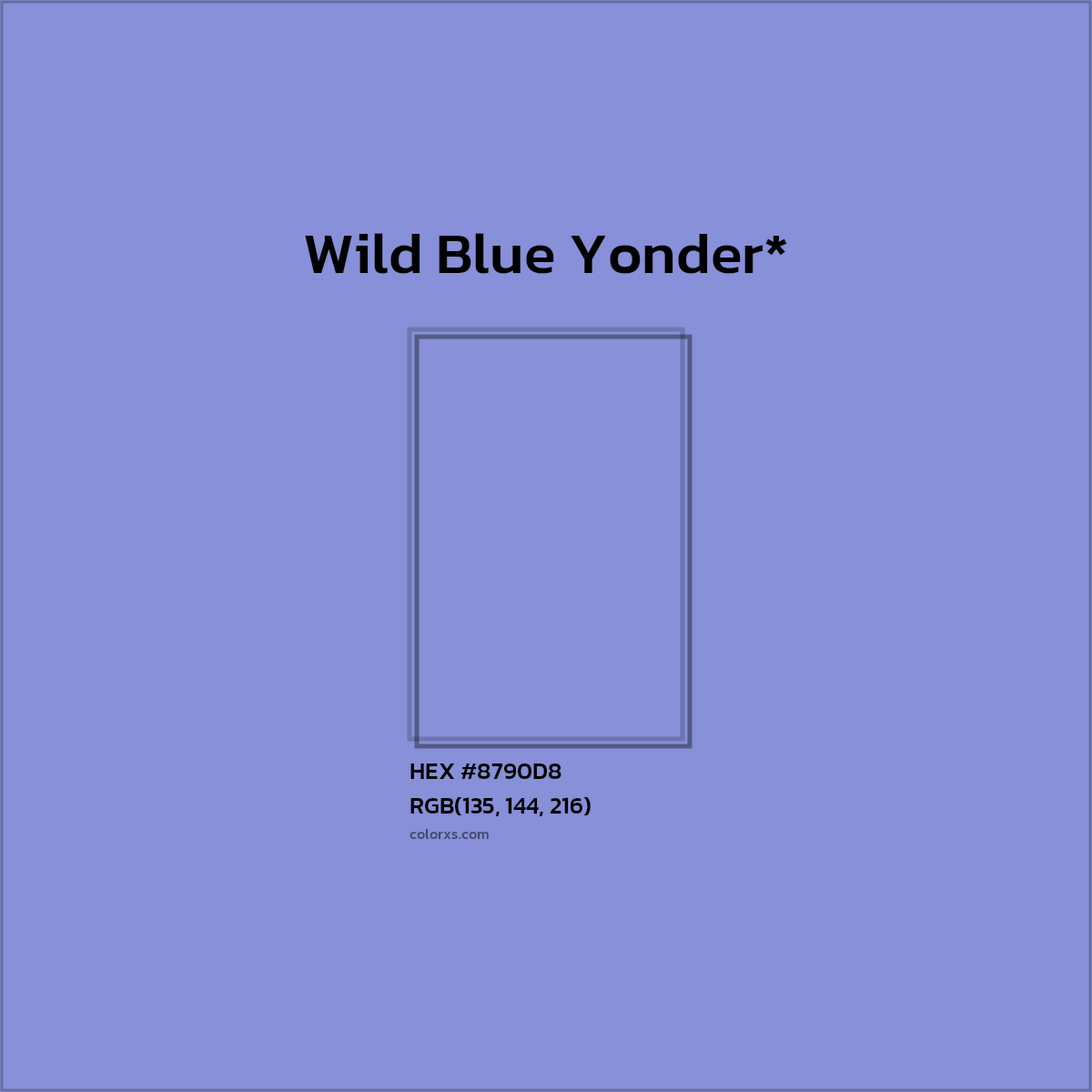 HEX #8790D8 Color Name, Color Code, Palettes, Similar Paints, Images