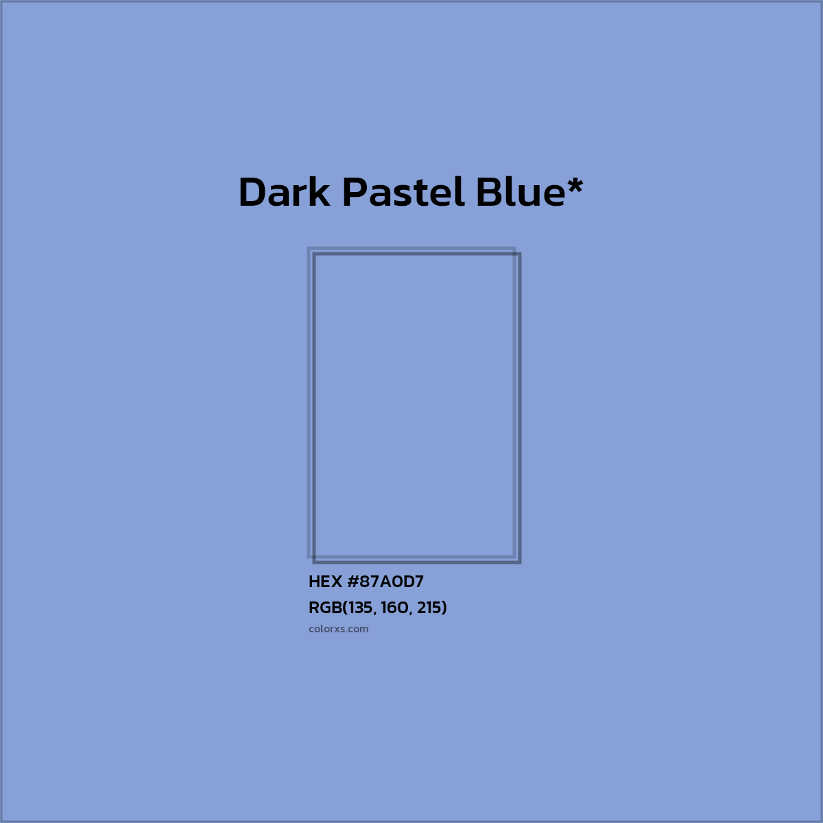 HEX #87A0D7 Color Name, Color Code, Palettes, Similar Paints, Images