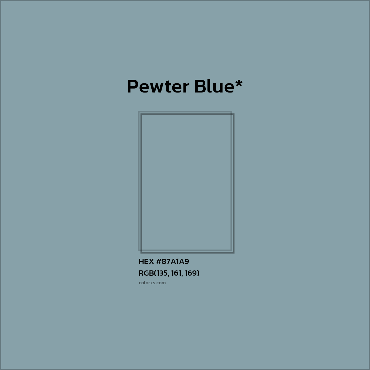 HEX #87A1A9 Color Name, Color Code, Palettes, Similar Paints, Images