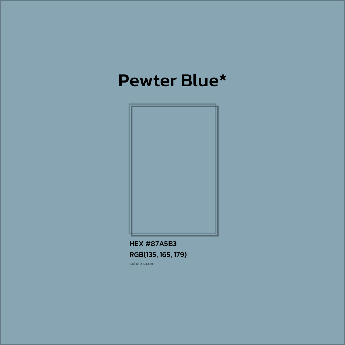 HEX #87A5B3 Color Name, Color Code, Palettes, Similar Paints, Images