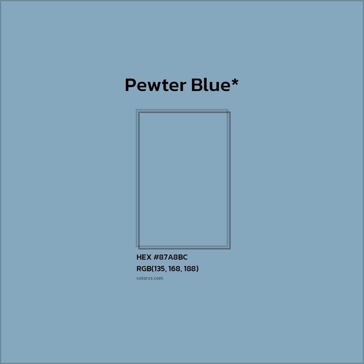 HEX #87A8BC Color Name, Color Code, Palettes, Similar Paints, Images