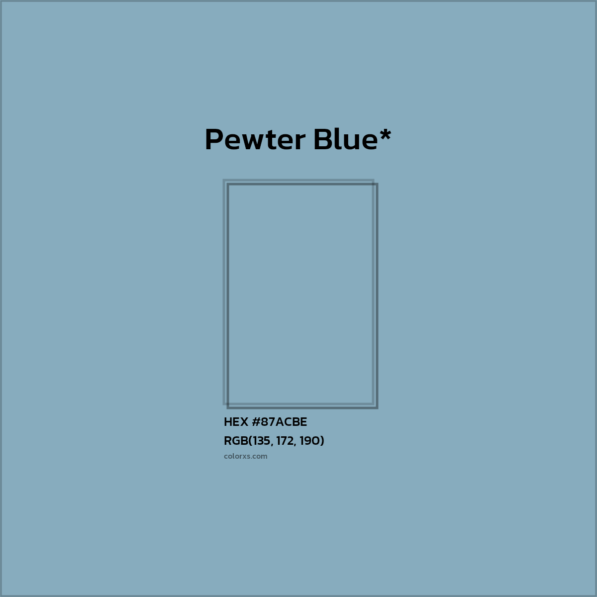 HEX #87ACBE Color Name, Color Code, Palettes, Similar Paints, Images