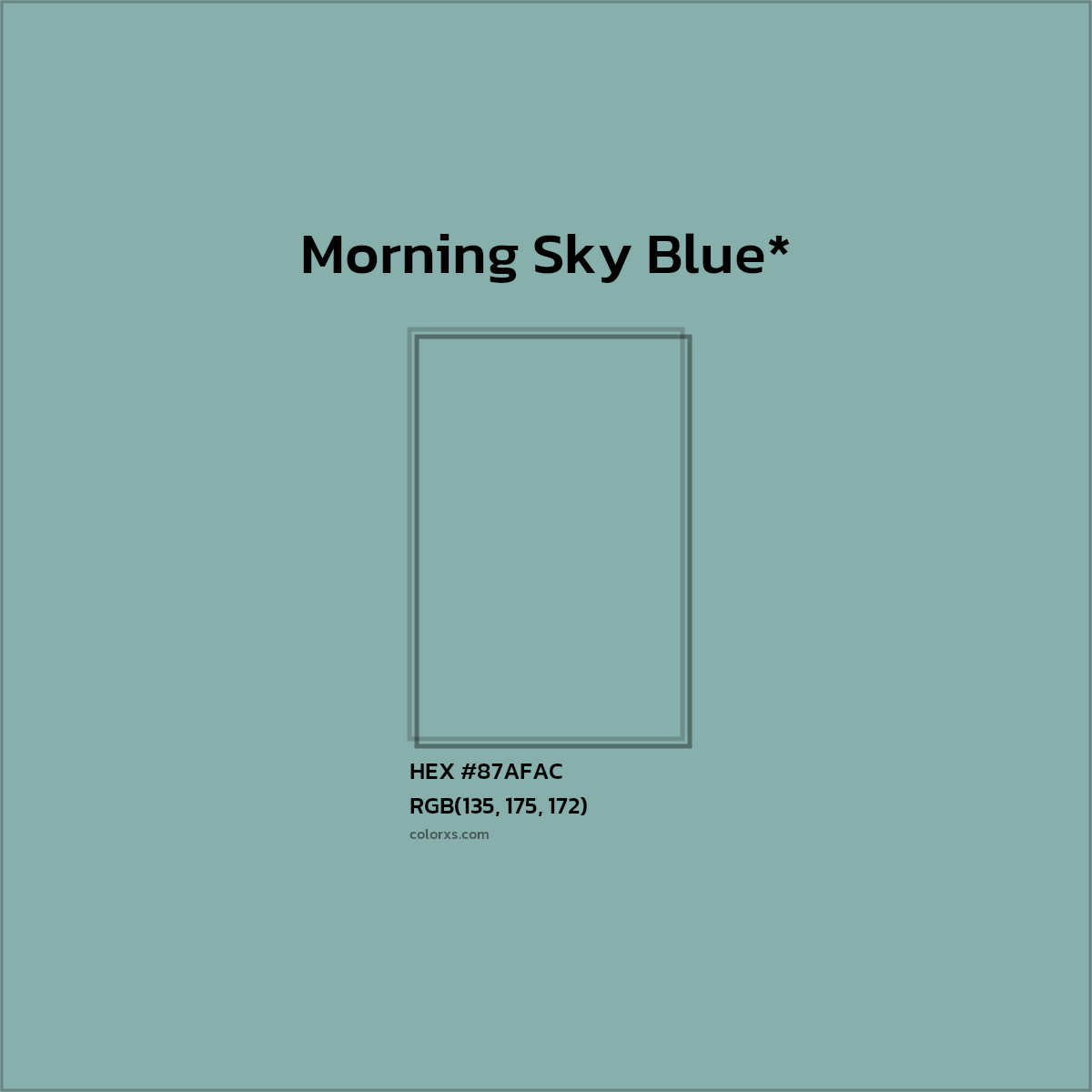 HEX #87AFAC Color Name, Color Code, Palettes, Similar Paints, Images