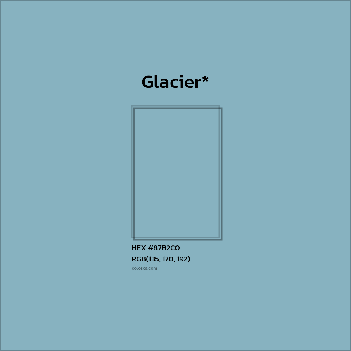 HEX #87B2C0 Color Name, Color Code, Palettes, Similar Paints, Images